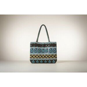 Christiana Beaded Boho Shoulder Bag 13"x10" With 6.5" Drop Multicolor Teardrop &